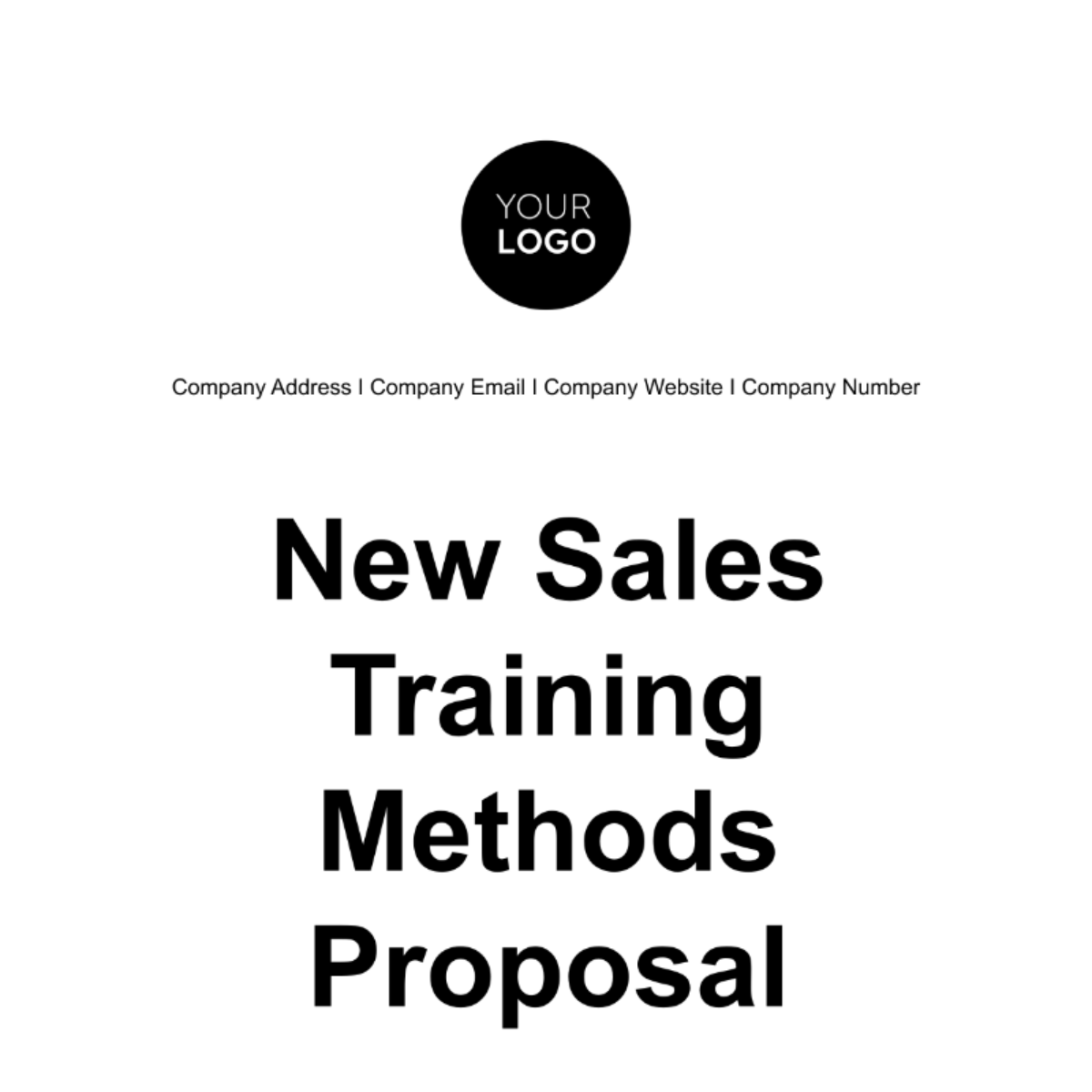 New Sales Training Methods Proposal Template
