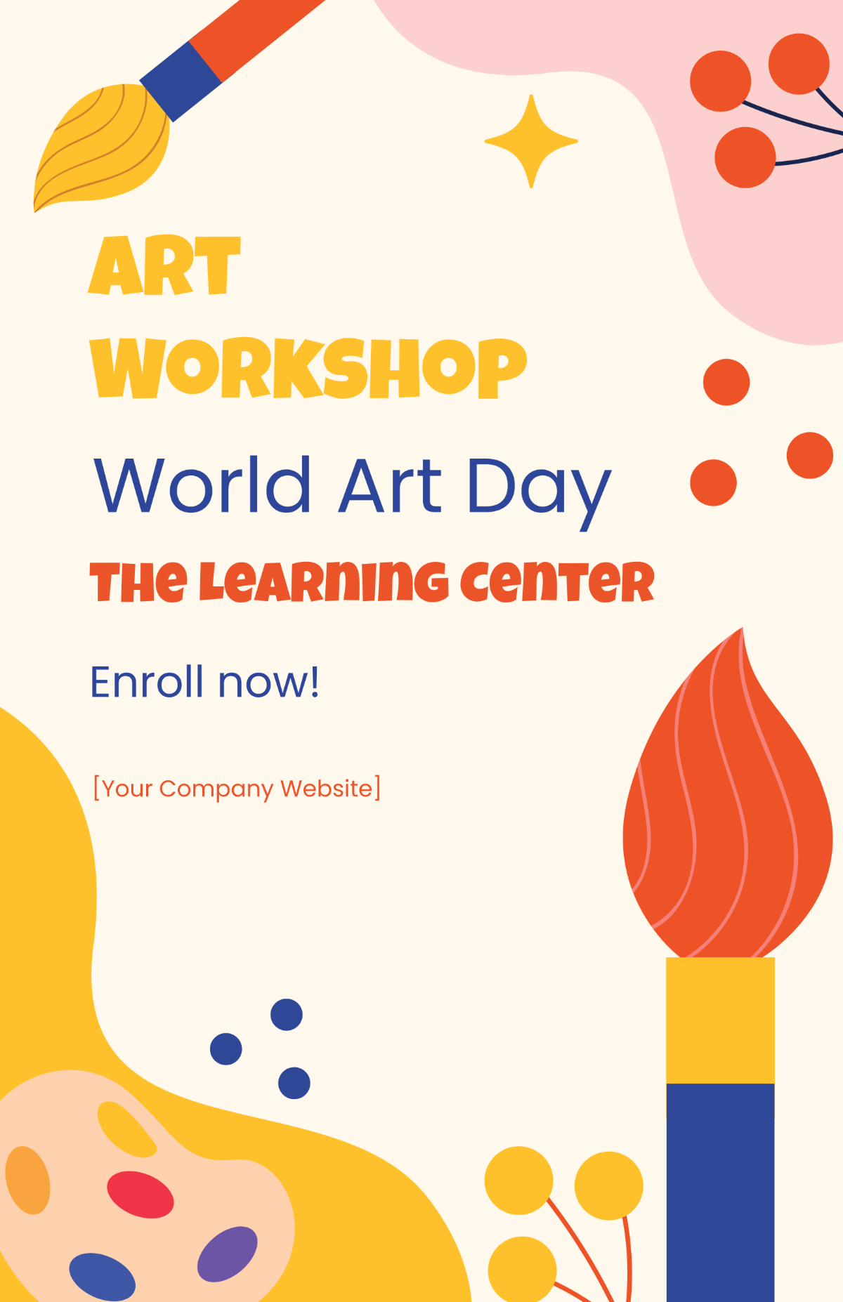 Free World Art Day Poster Template