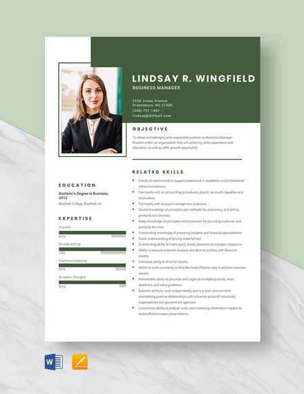 Free Music Business Manager Resume Template - Edit Online & Download ...