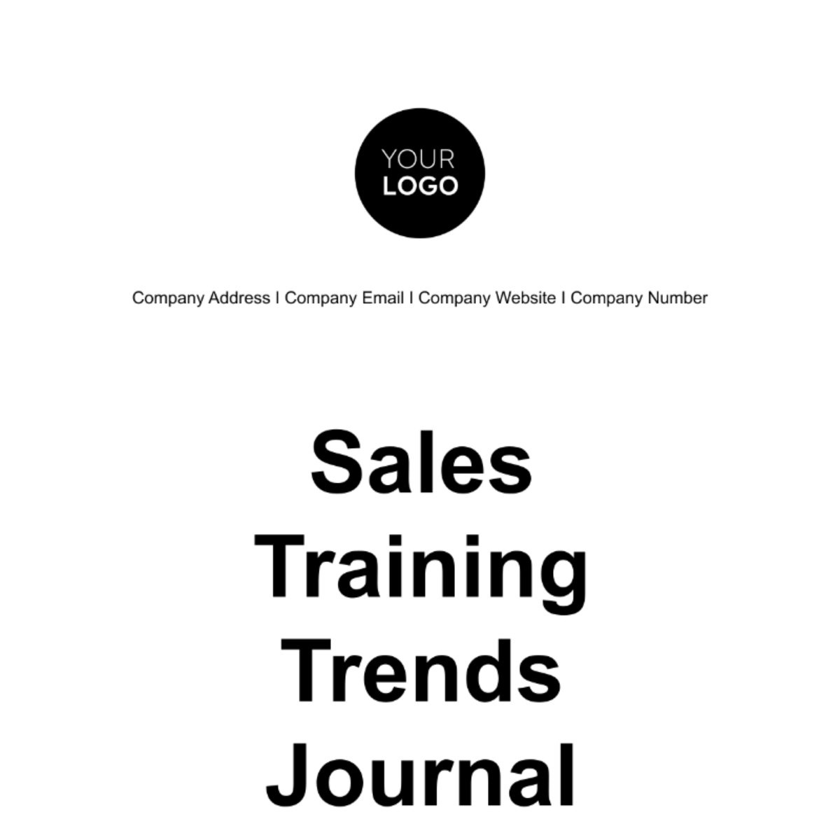 Free Sales Training Trends Journal Template