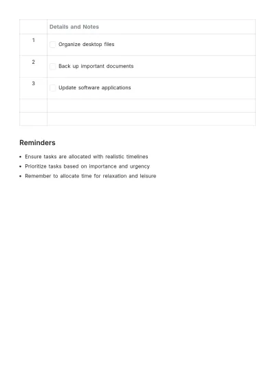 Free Comprehensive To Do List Template to Edit Online