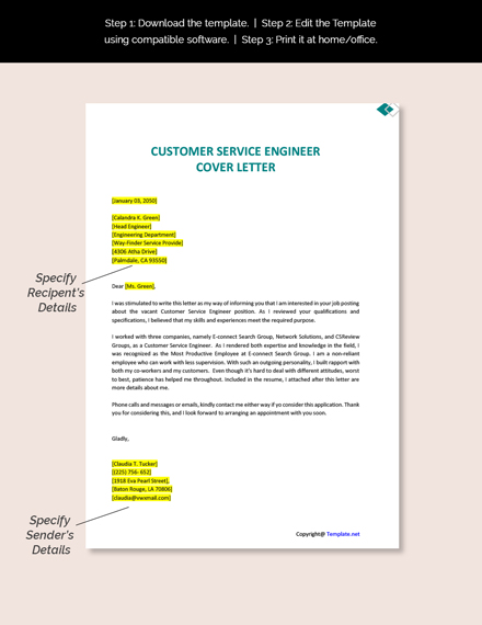 cover letter for customer support engineer