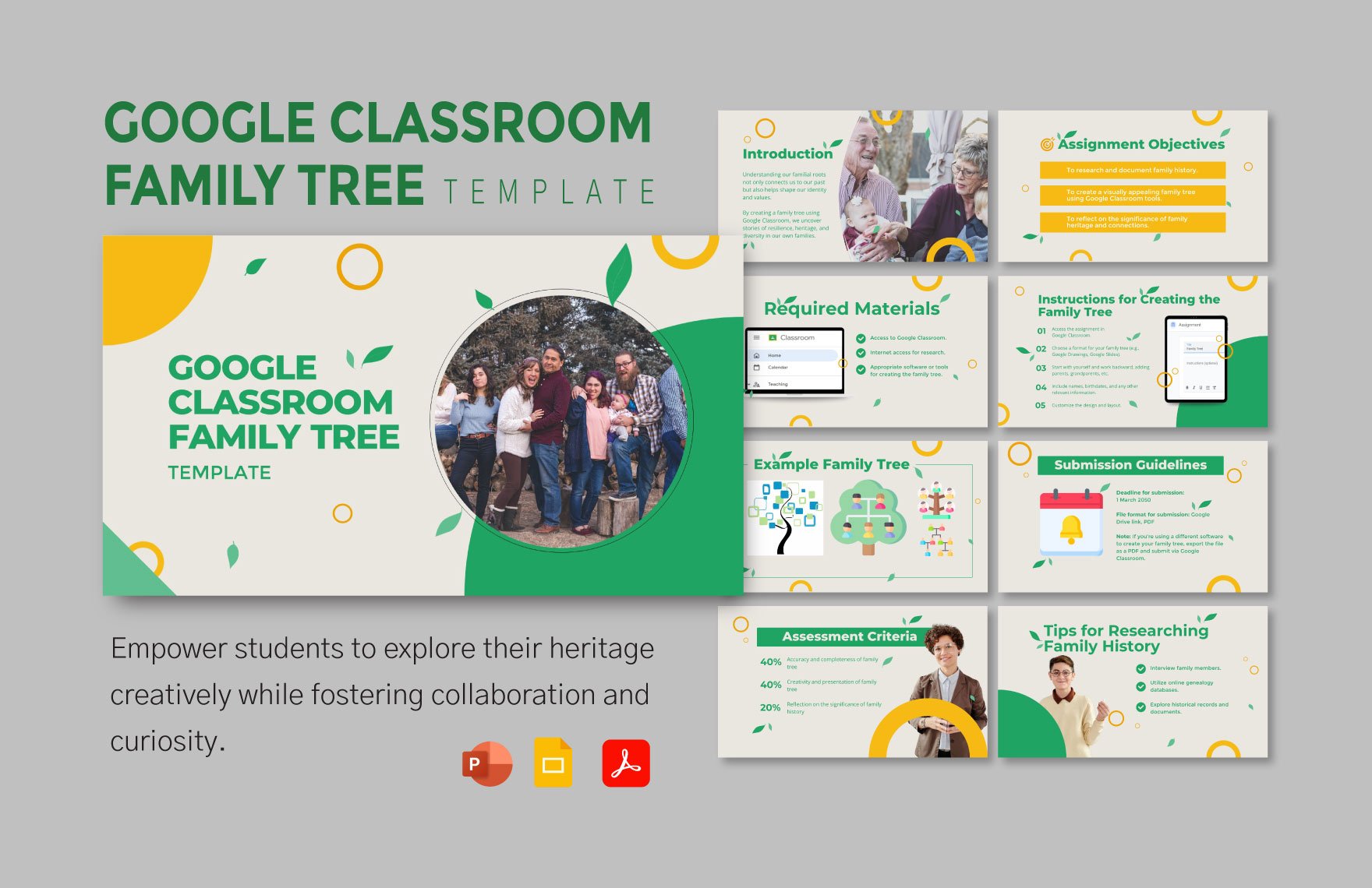 Google Classroom Family Tree Template in PDF, PowerPoint, Google Slides