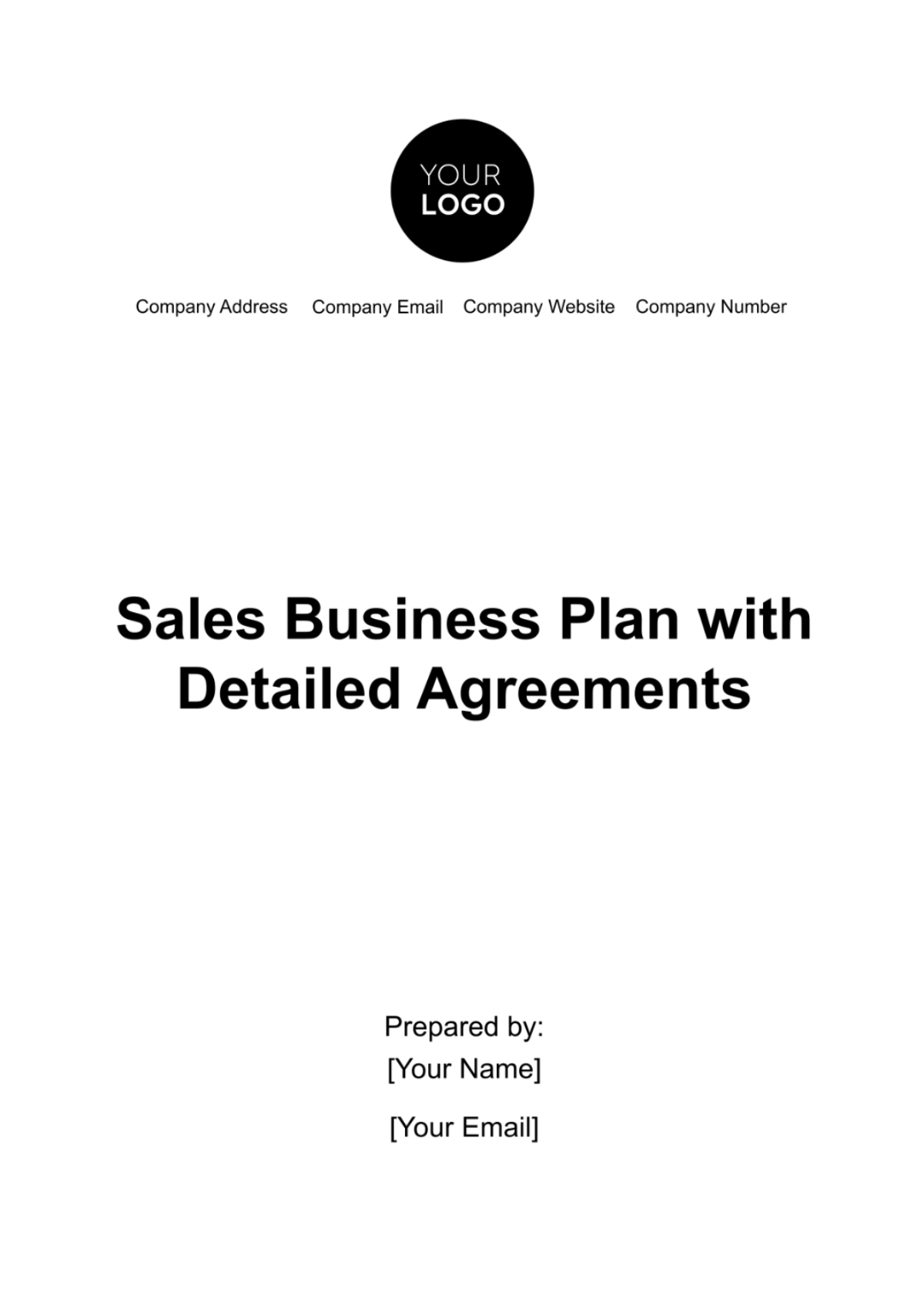 Sales Business Plan with Detailed Agreements Template - Edit Online & Download