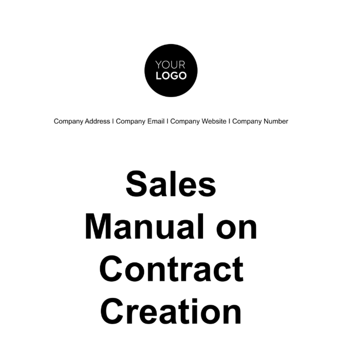 Free Sales Manual on Contract Creation Template