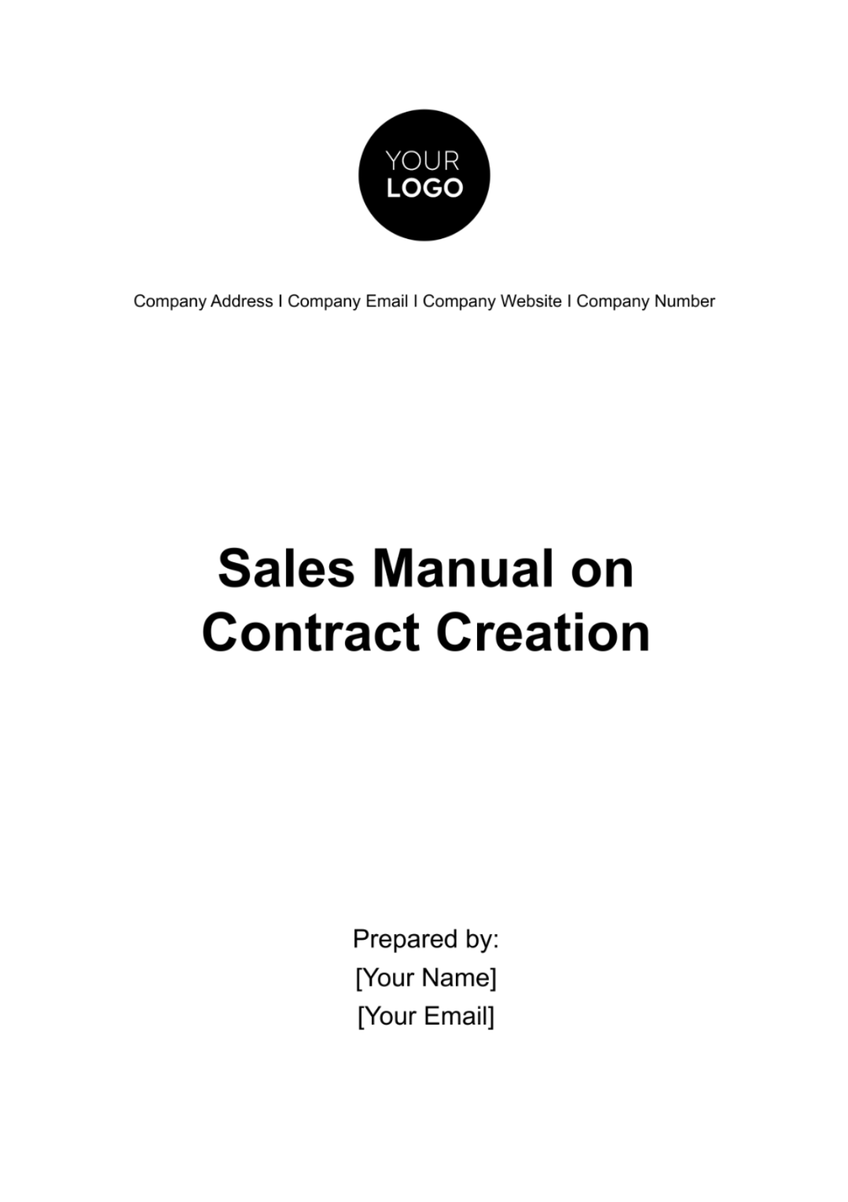 Sales Manual on Contract Creation Template - Edit Online & Download