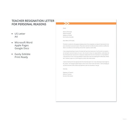 Professional Resignation Letter Template: Download 700+ Letters in Word ...