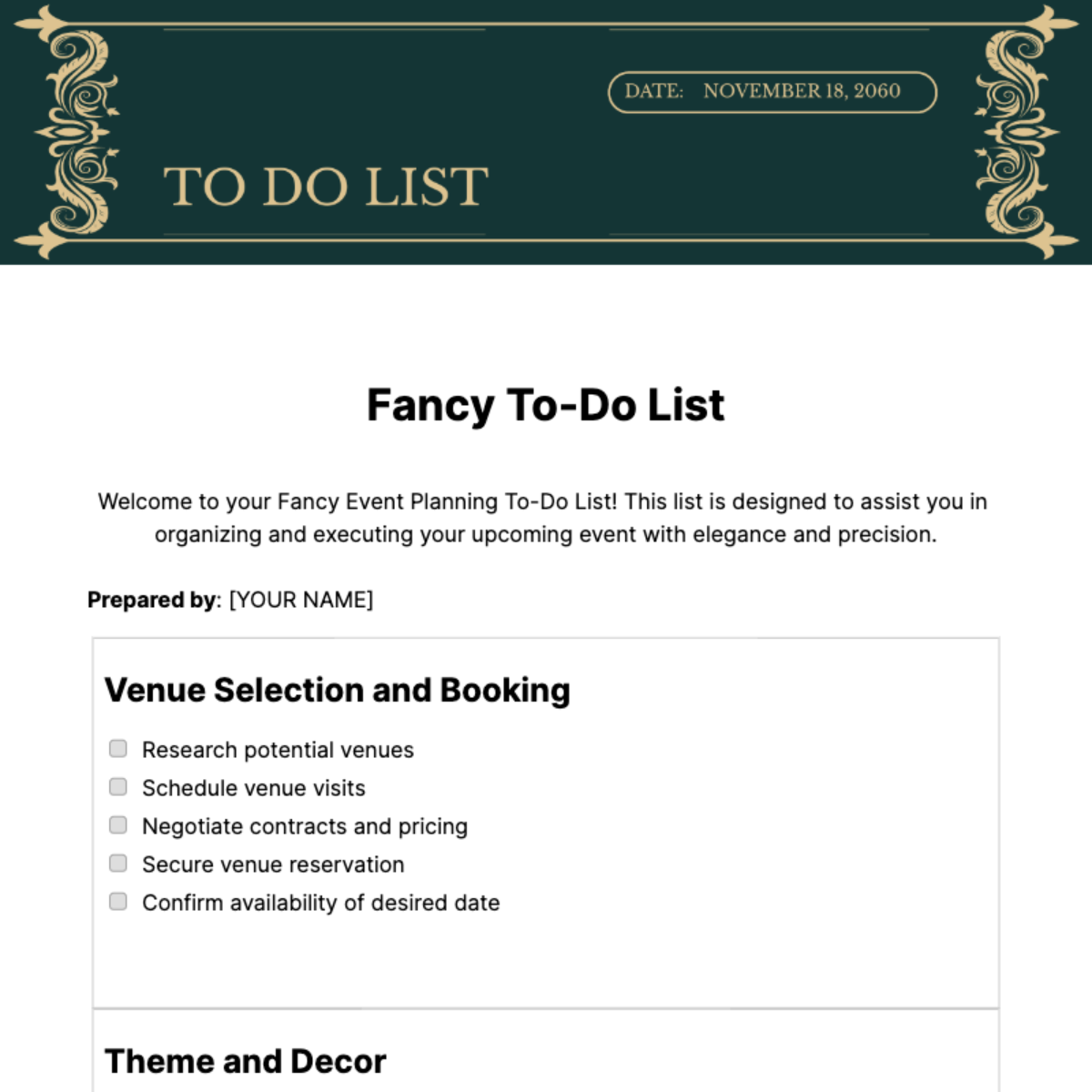 Fancy To Do List Template
