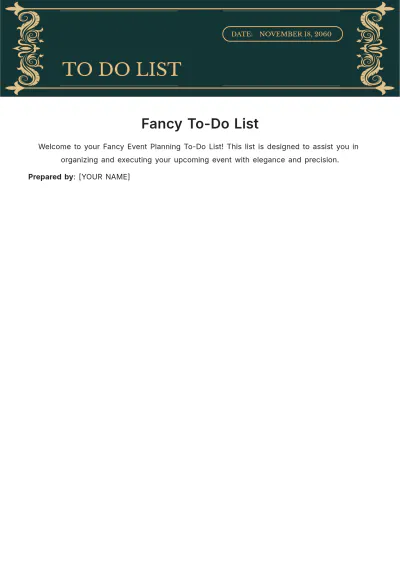 Free Fancy To Do List Template to Edit Online
