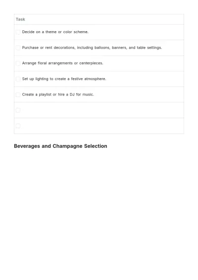 Free Champagne To Do List Template to Edit Online