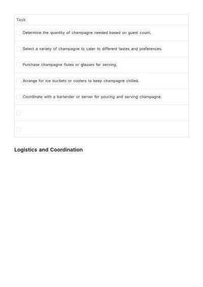 Free Champagne To Do List Template to Edit Online