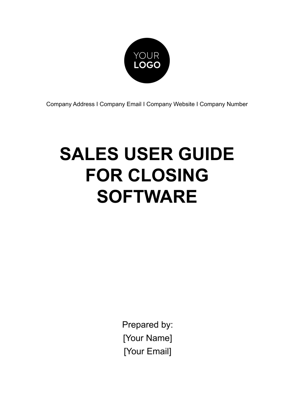 Sales User Guide for Closing Software Template