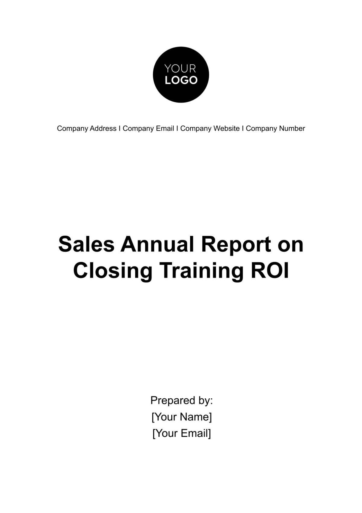 Sales Annual Report on Closing Training ROI Template