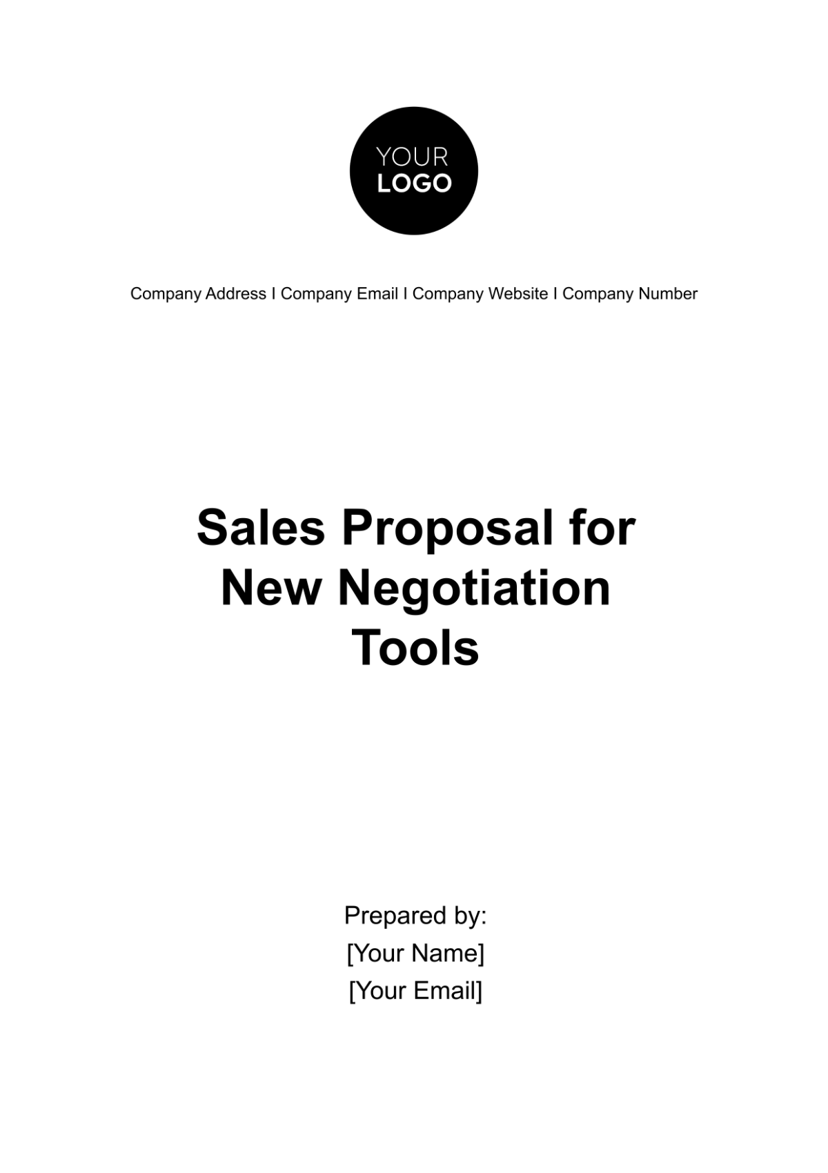 Sales Proposal for New Negotiation Tools Template