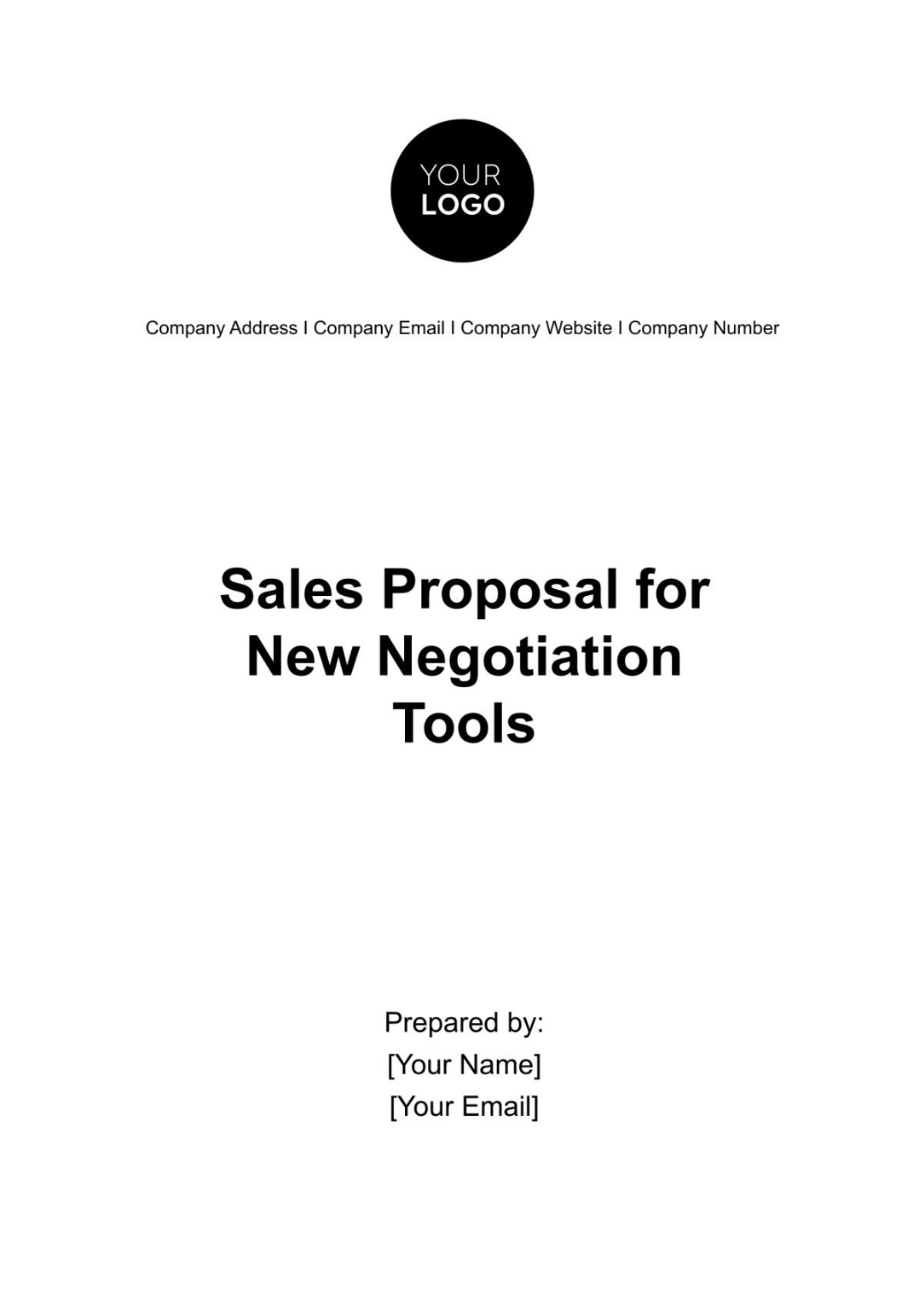 Sales Proposal for New Negotiation Tools Template - Edit Online & Download