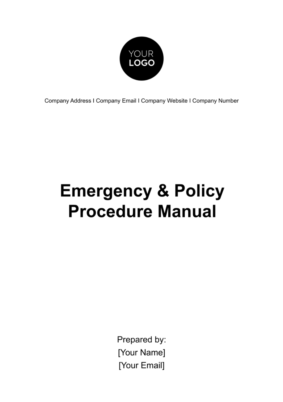 Emergency Policy & Procedure Manual Template - Edit Online & Download