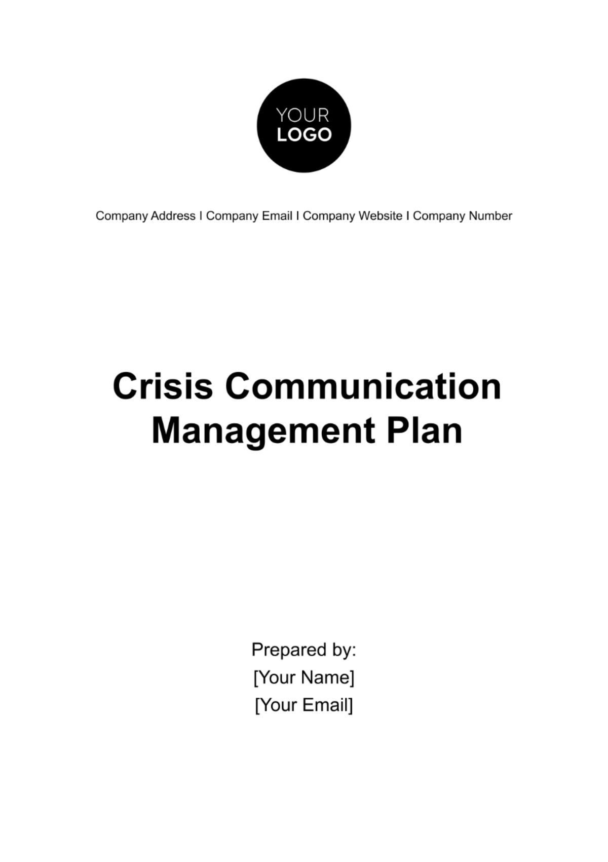 Free Crisis Communication Management Plan Template