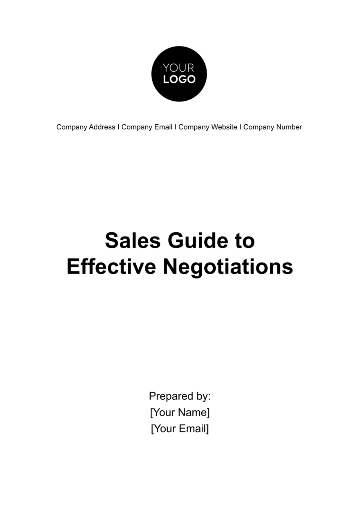 Sales Guide to Effective Negotiations Template - Edit Online & Download