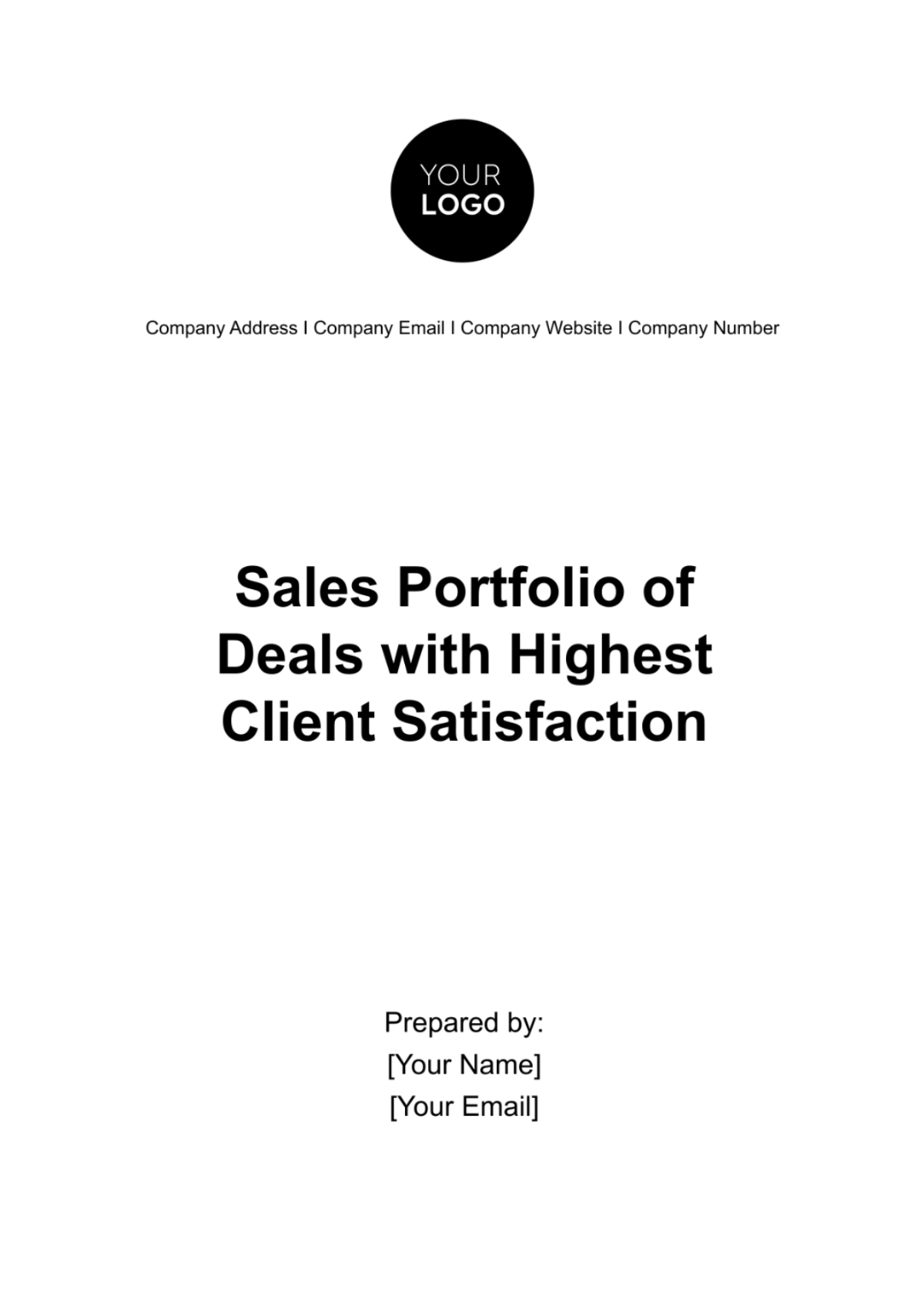 Sales Portfolio of Deals with Highest Client Satisfaction Template - Edit Online & Download