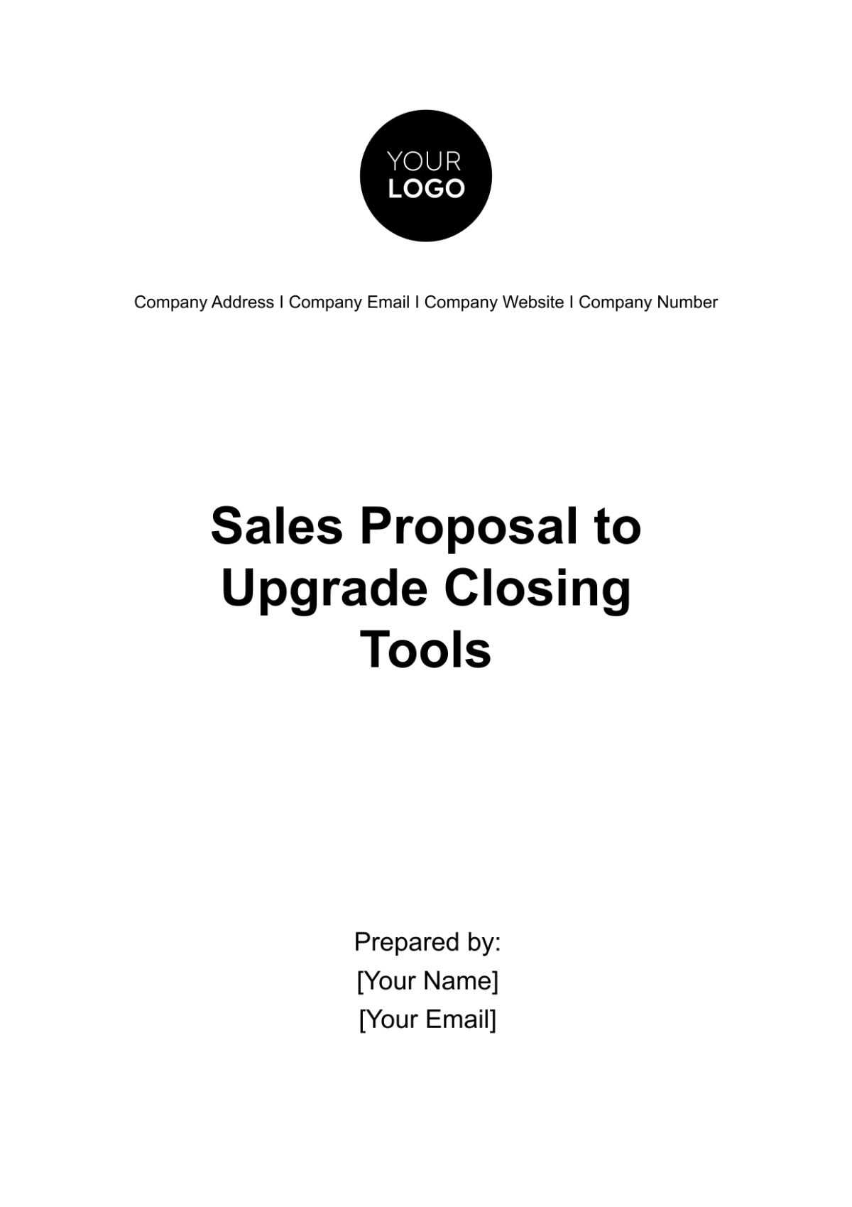 Sales Proposal to Upgrade Closing Tools Template