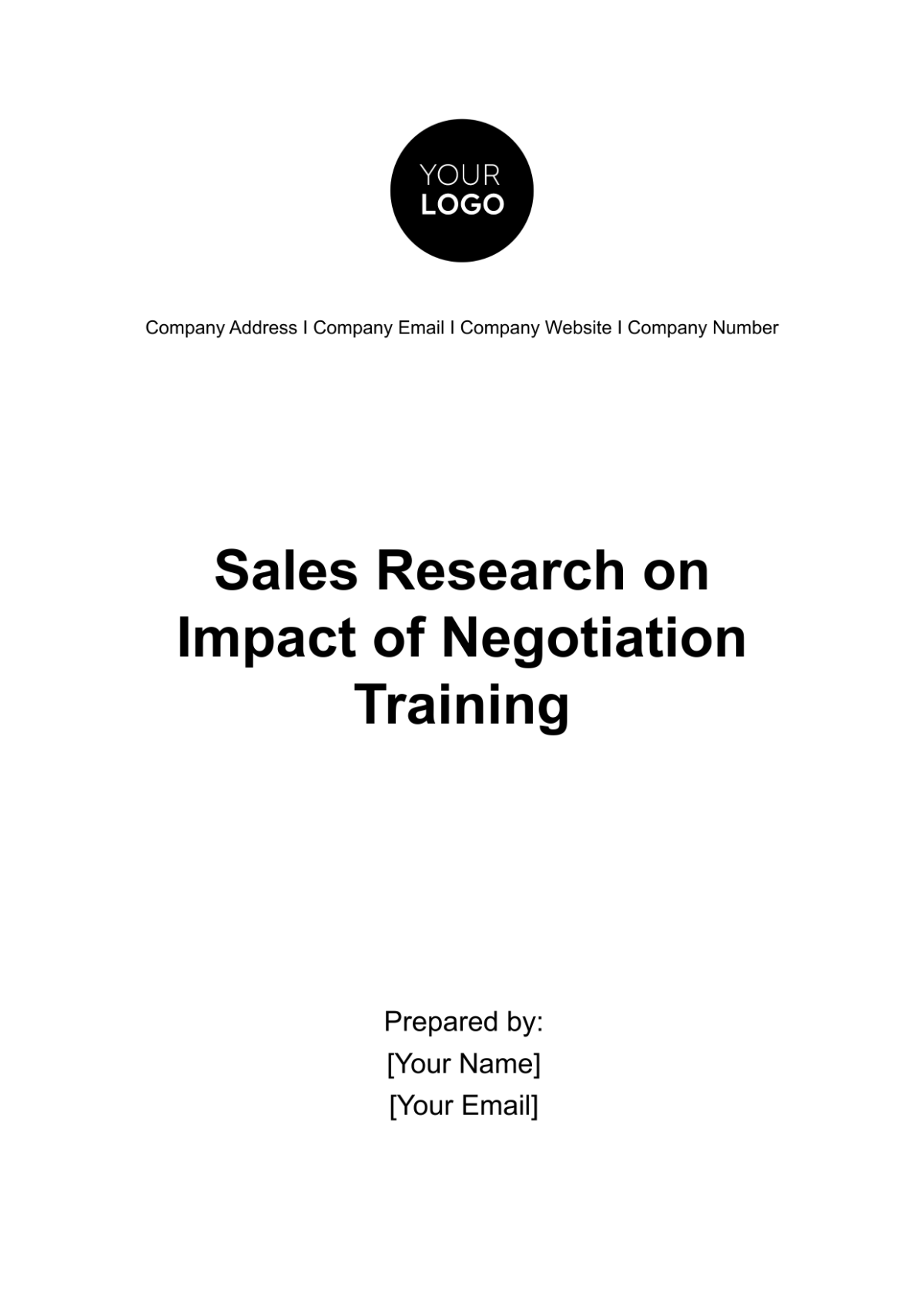 Sales Research on Impact of Negotiation Training Template