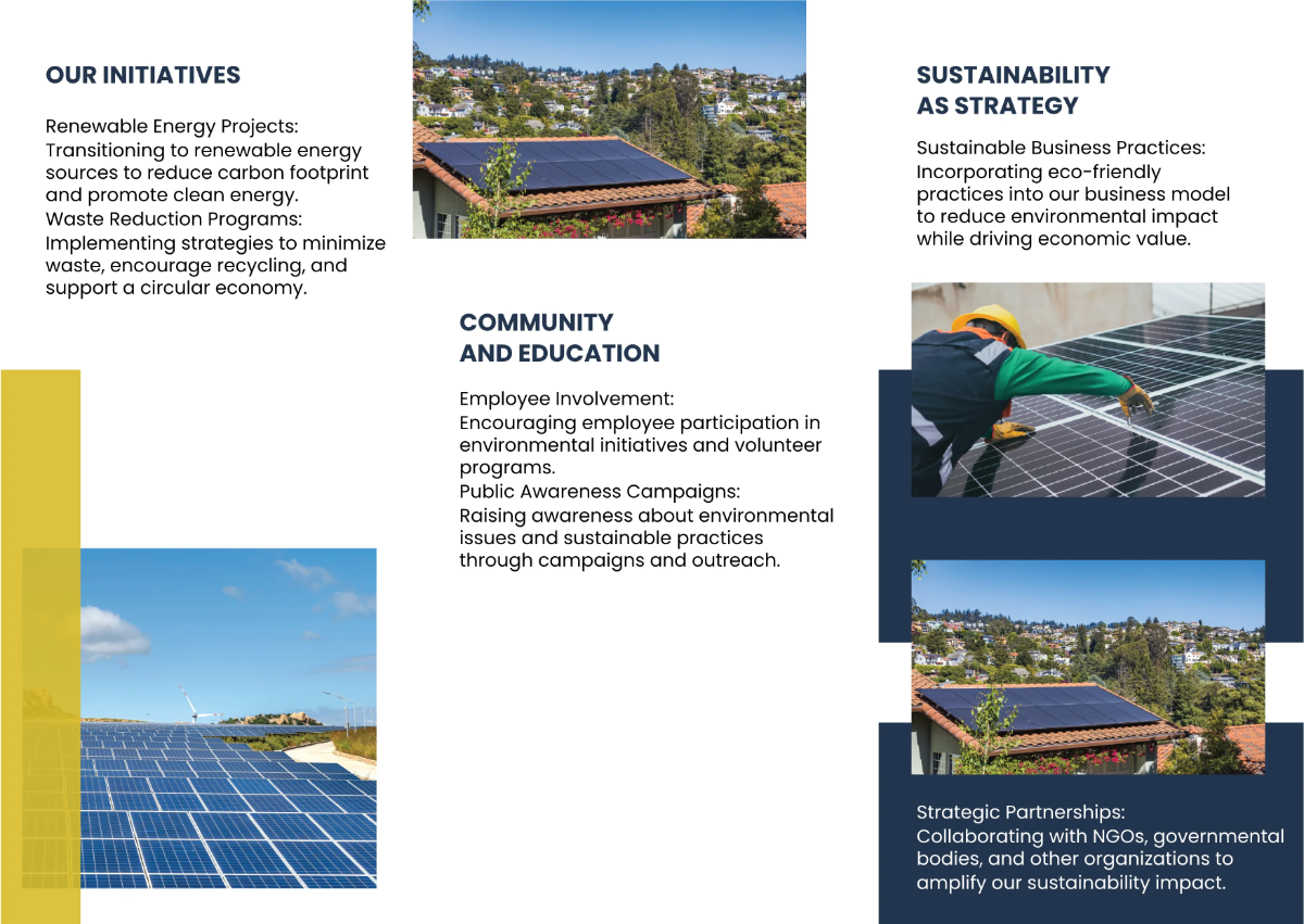 Free Environmental Sustainability Initiatives Pamphlet Template to Edit Online