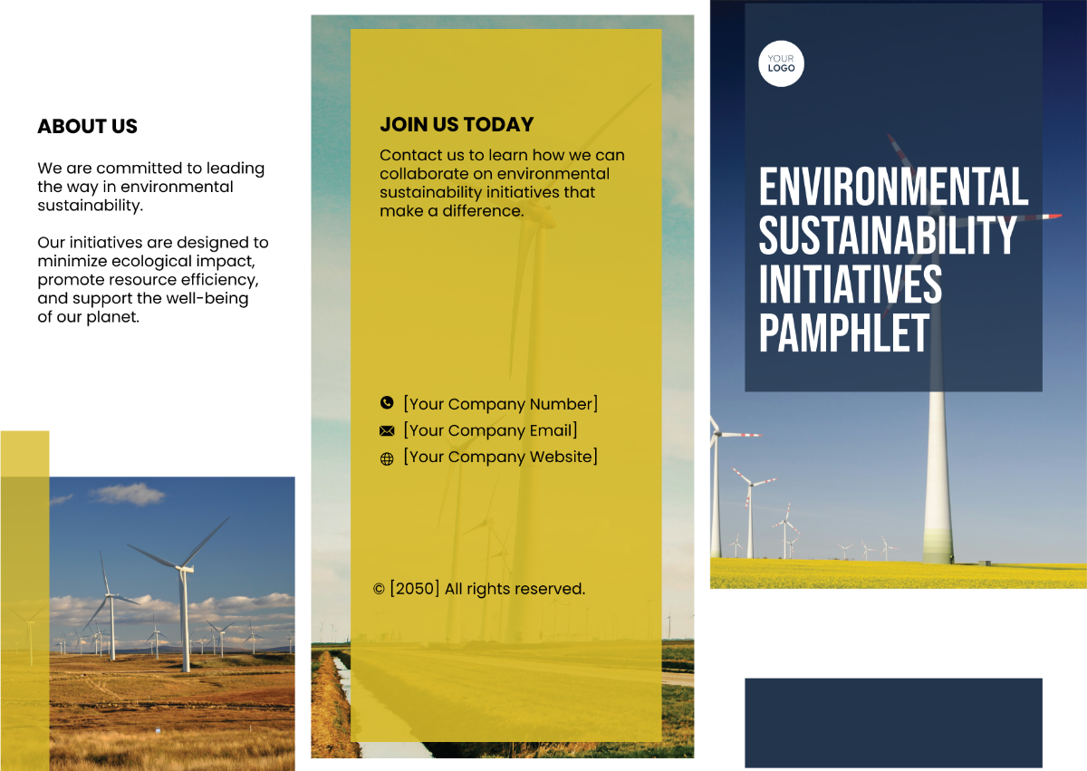 Free Environmental Sustainability Initiatives Pamphlet Template