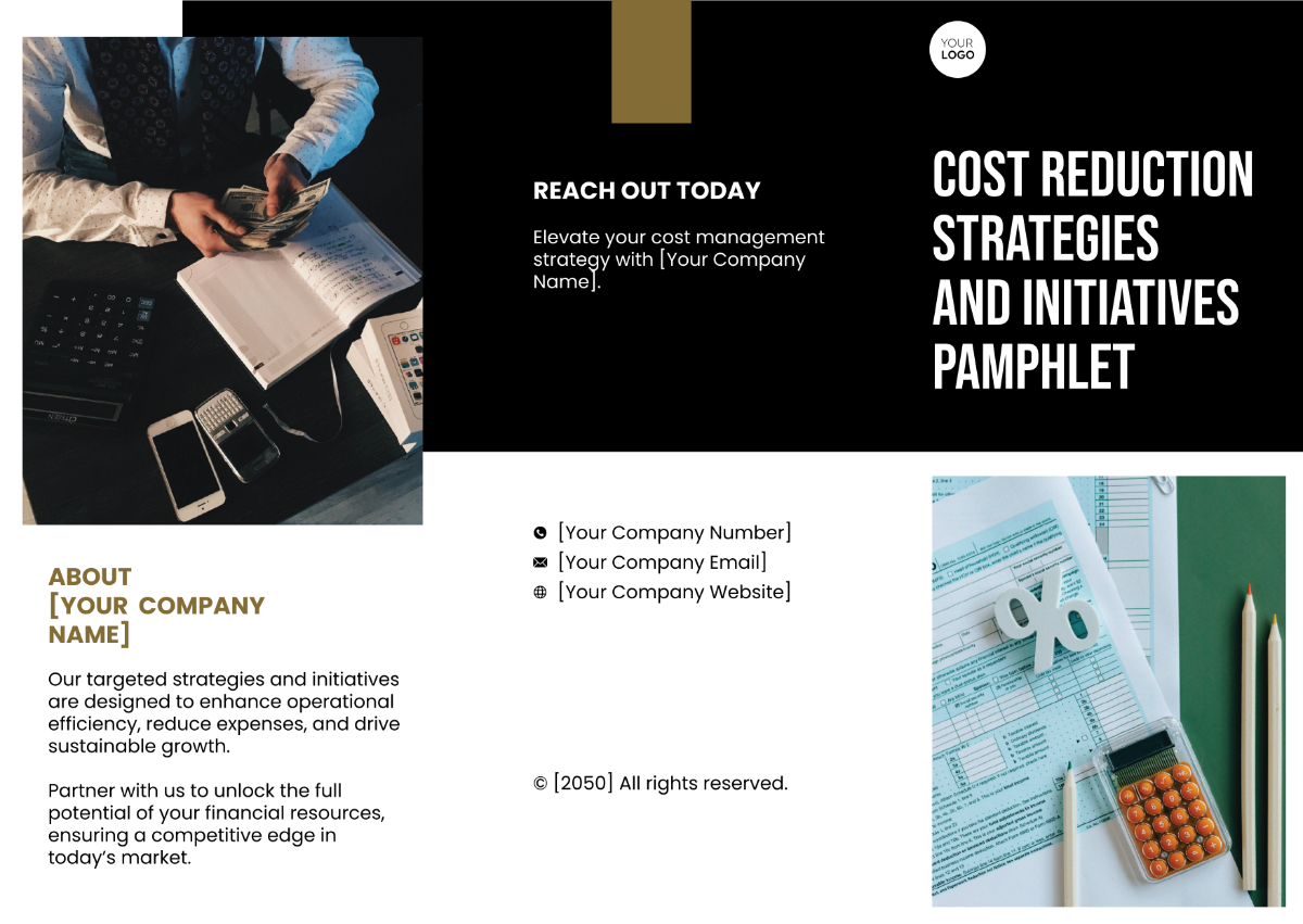 Cost Reduction Strategies and Initiatives Pamphlet Template