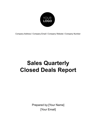Free Sales Quarterly Closed Deals Report Template to Edit Online