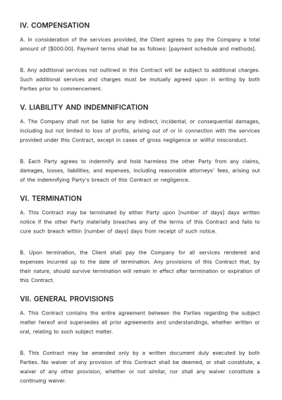 Free Safety Risk Contract Template to Edit Online