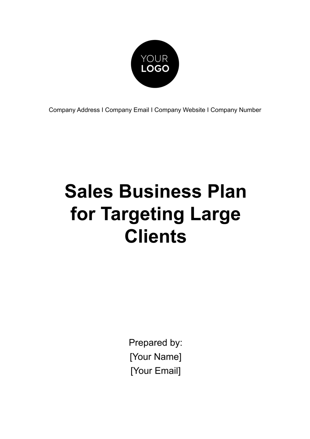 Free Sales Business Plan for Targeting Large Clients Template