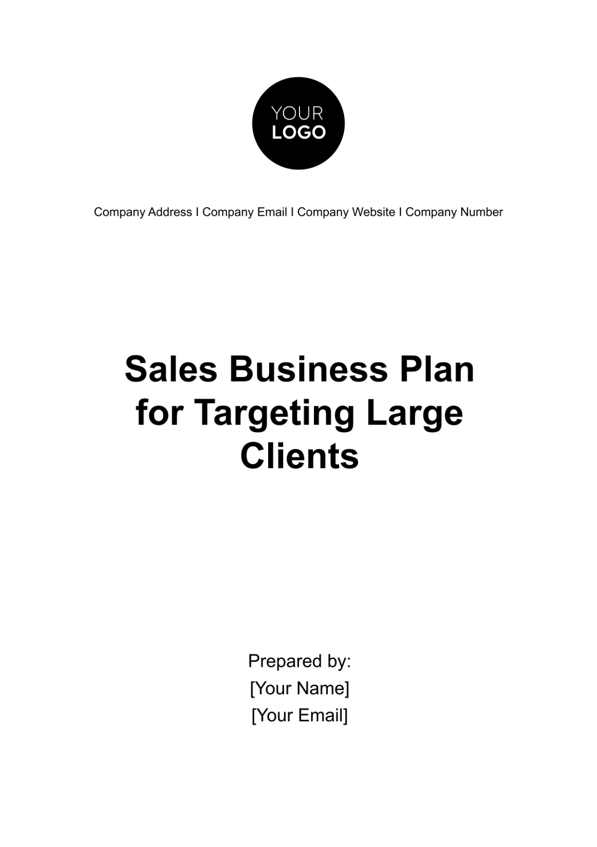 Sales Business Plan for Targeting Large Clients Template