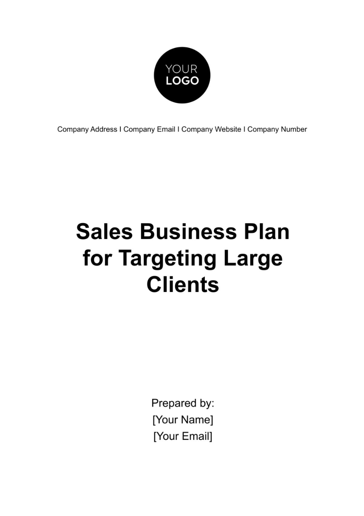 Sales Business Plan for Targeting Large Clients Template - Edit Online & Download