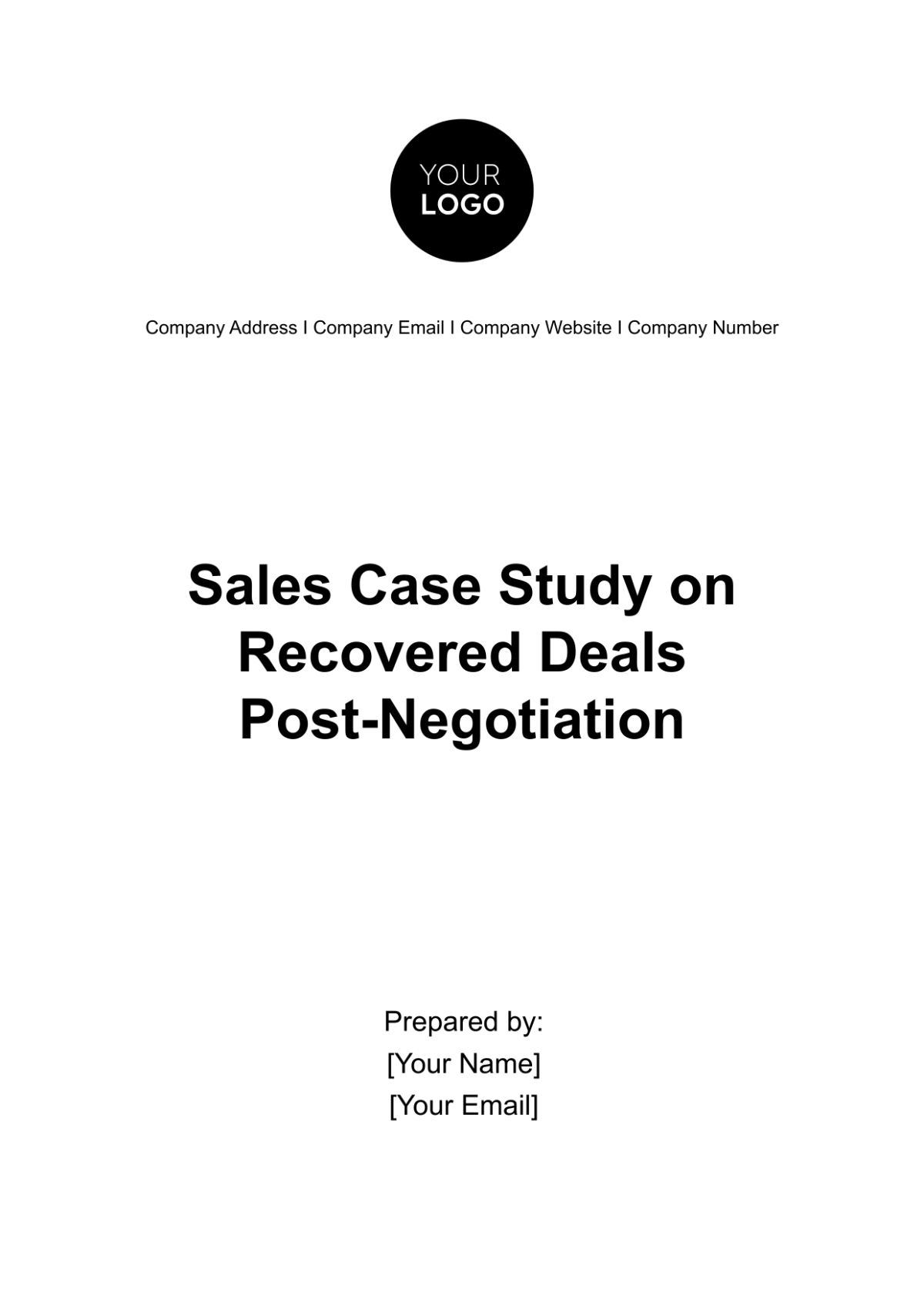 Sales Case Study on Recovered Deals Post-Negotiation Template