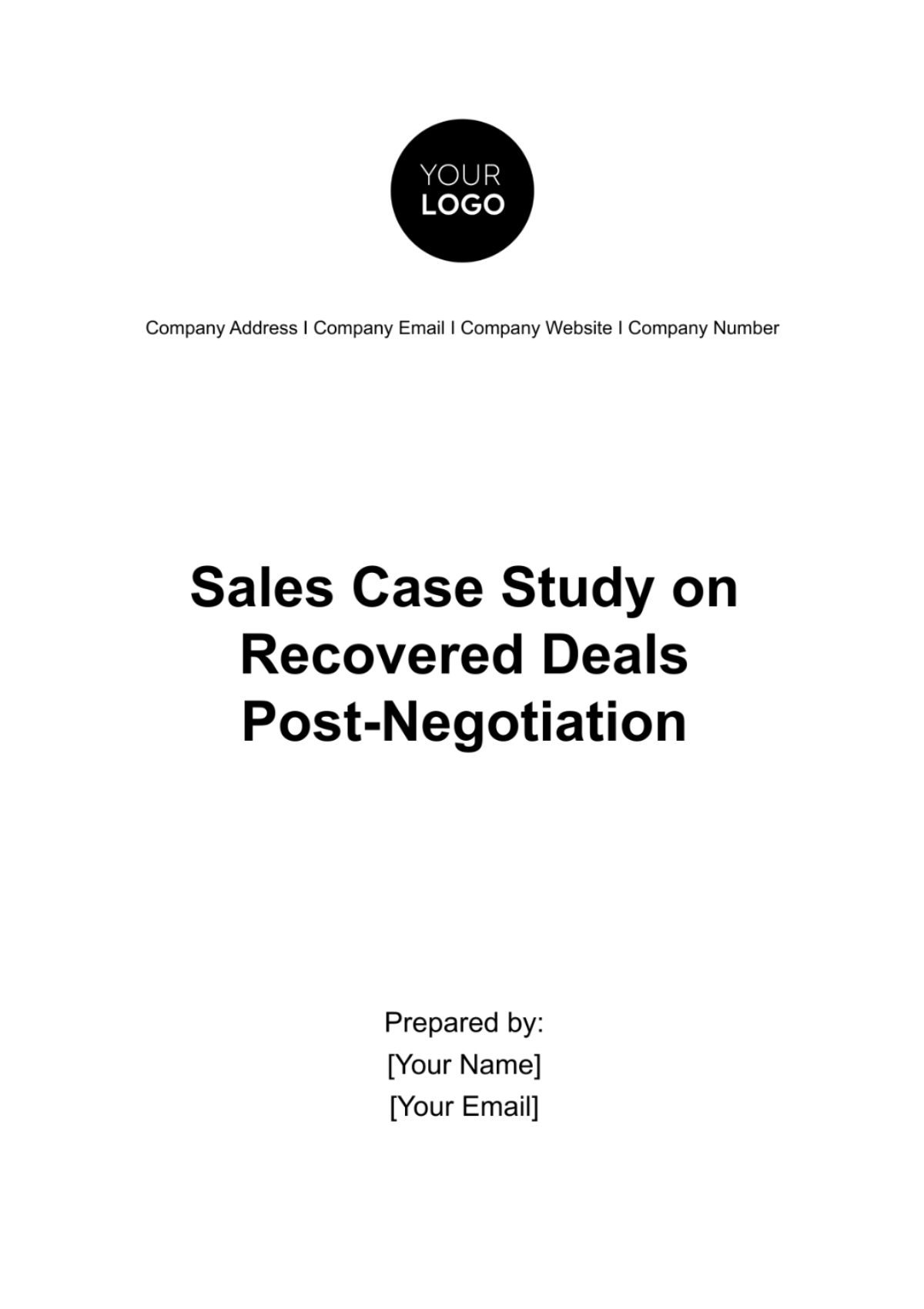 Sales Case Study on Recovered Deals Post-Negotiation Template - Edit Online & Download