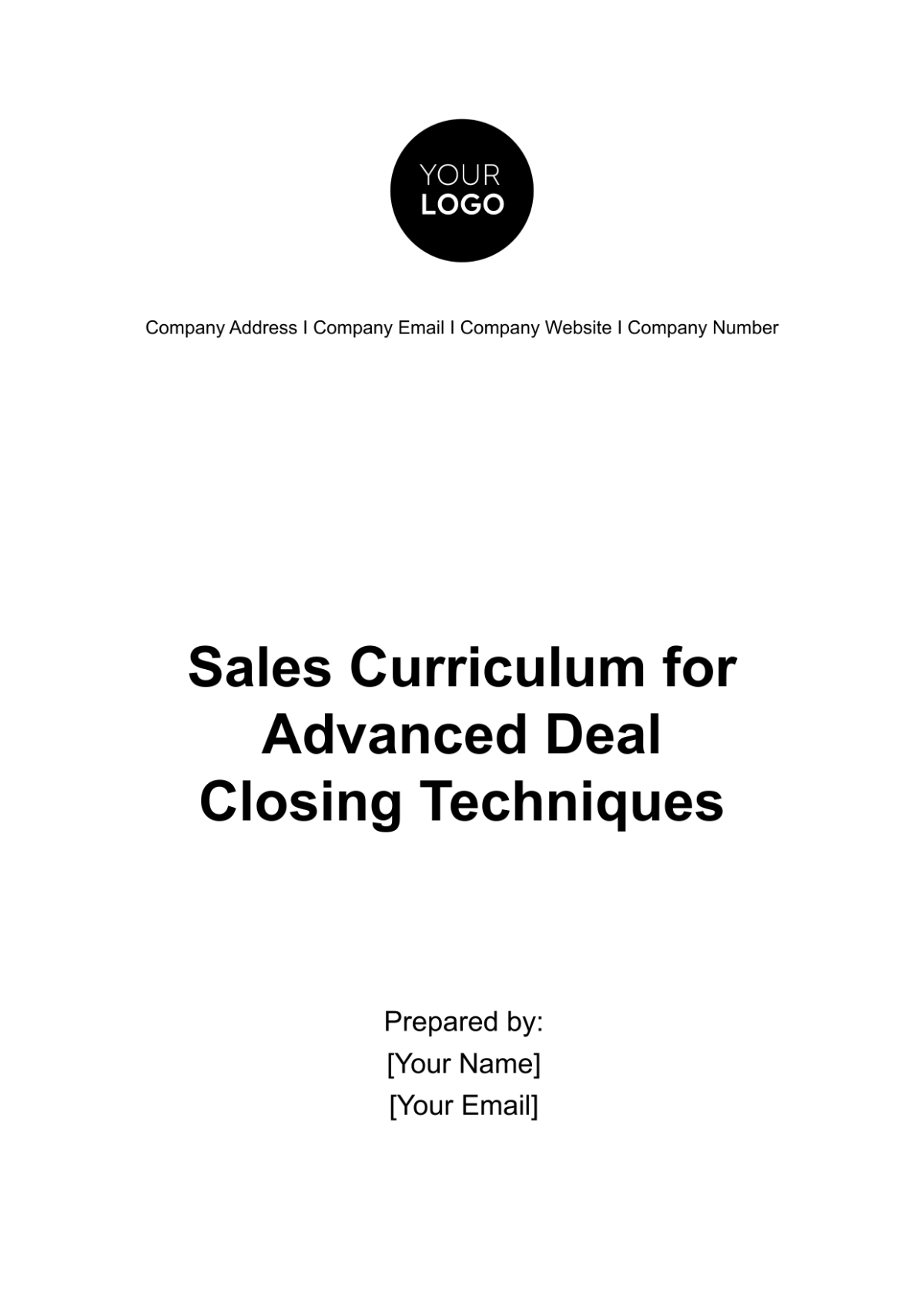 Sales Curriculum for Advanced Deal Closing Techniques Template