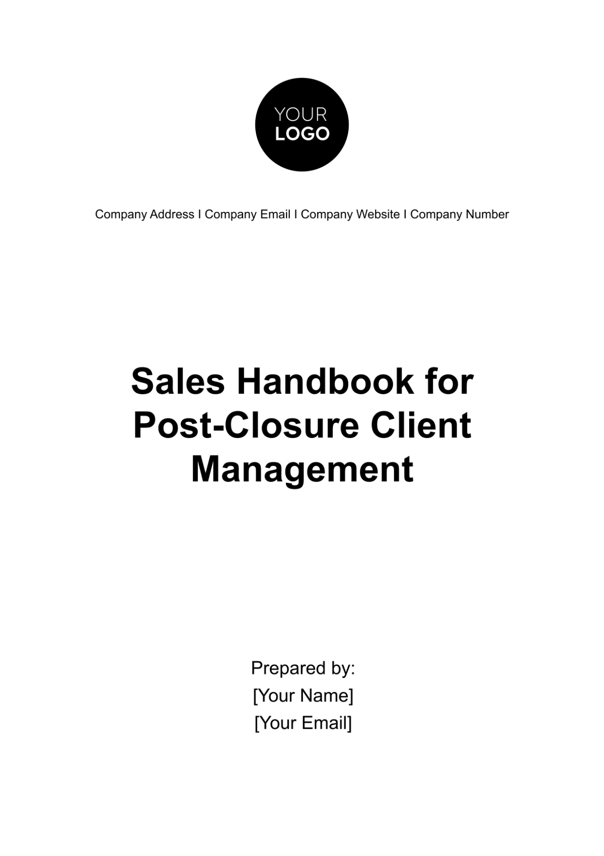 Sales Handbook for Post-Closure Client Management Template