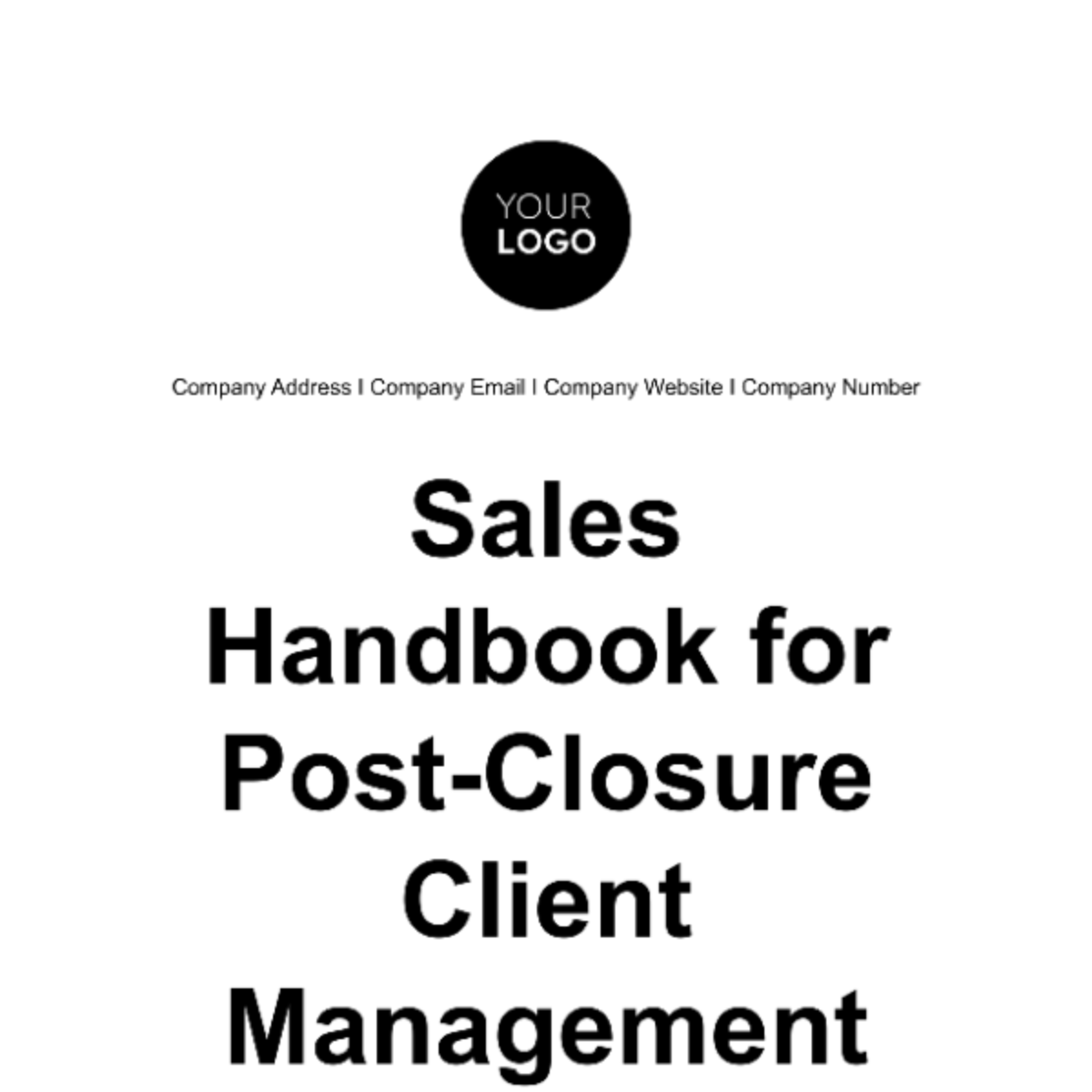 Free Sales Handbook for Post-Closure Client Management Template