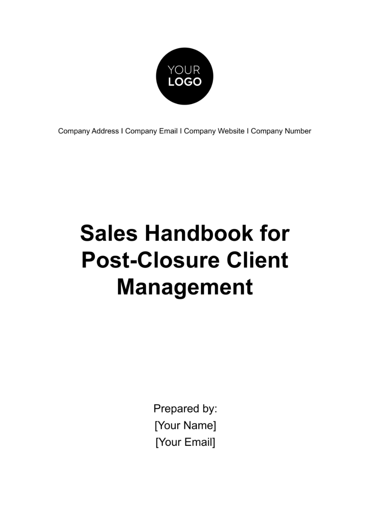 Sales Handbook for Post-Closure Client Management Template - Edit Online & Download