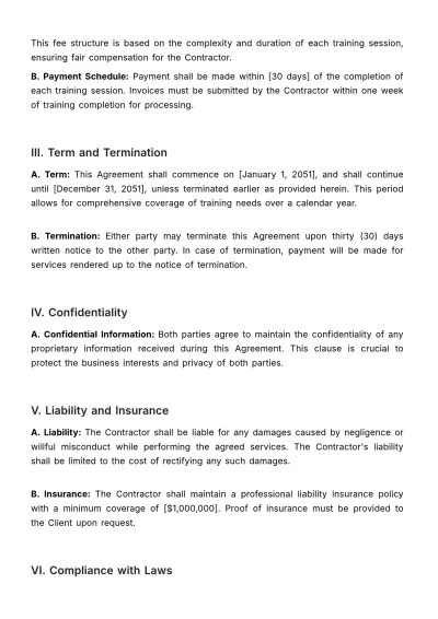 Free Health & Safety Trainer Contract Template to Edit Online