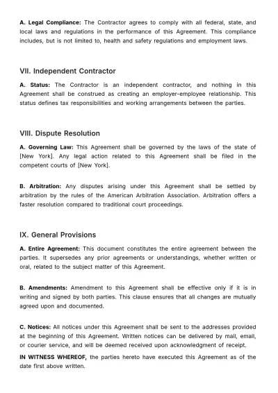 Free Health & Safety Trainer Contract Template to Edit Online