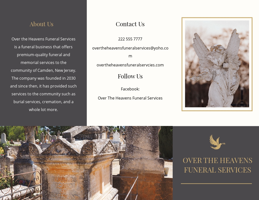 Order Of Service Funeral Mass Tri Fold Brochure Template Free JPG
