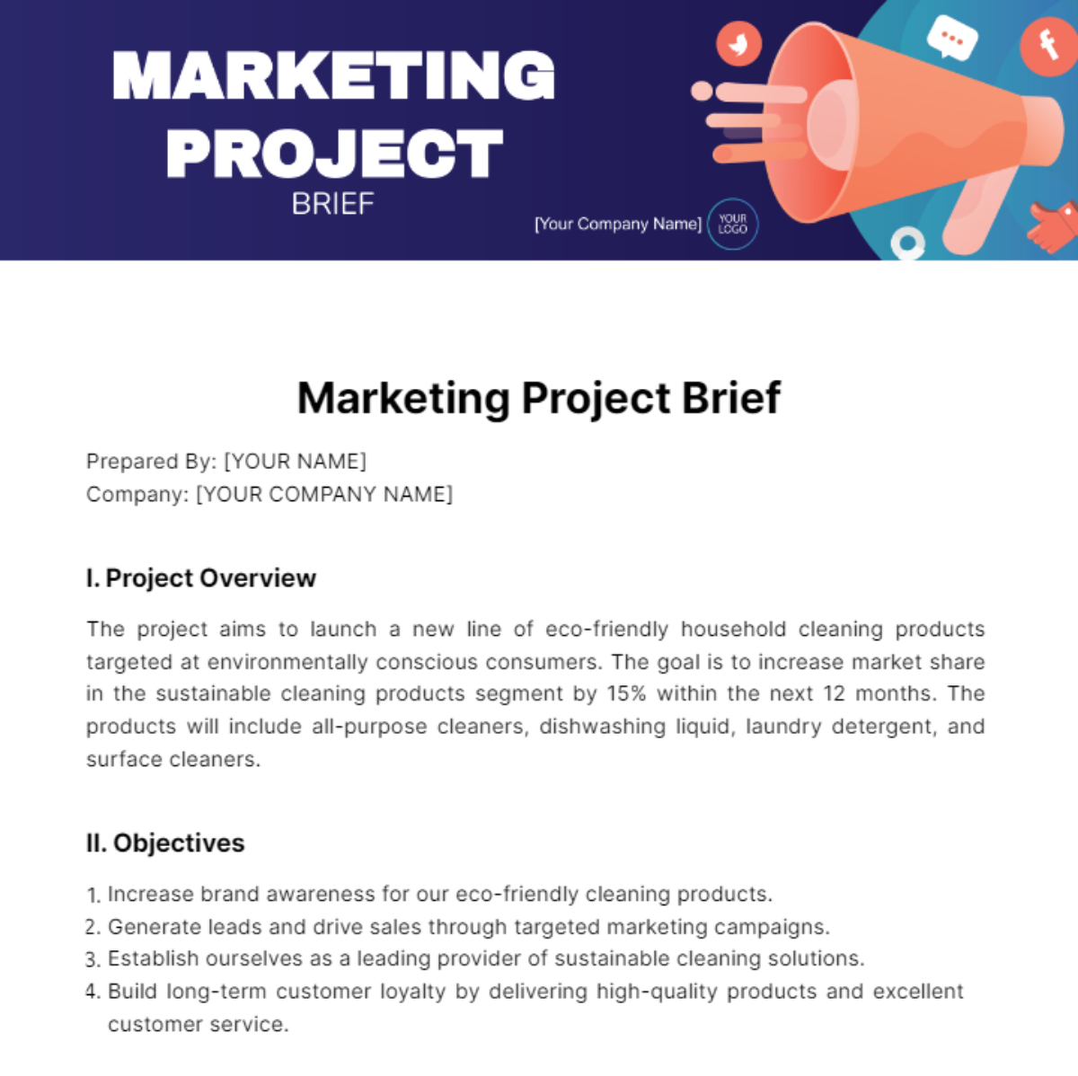 Marketing Project Brief Template