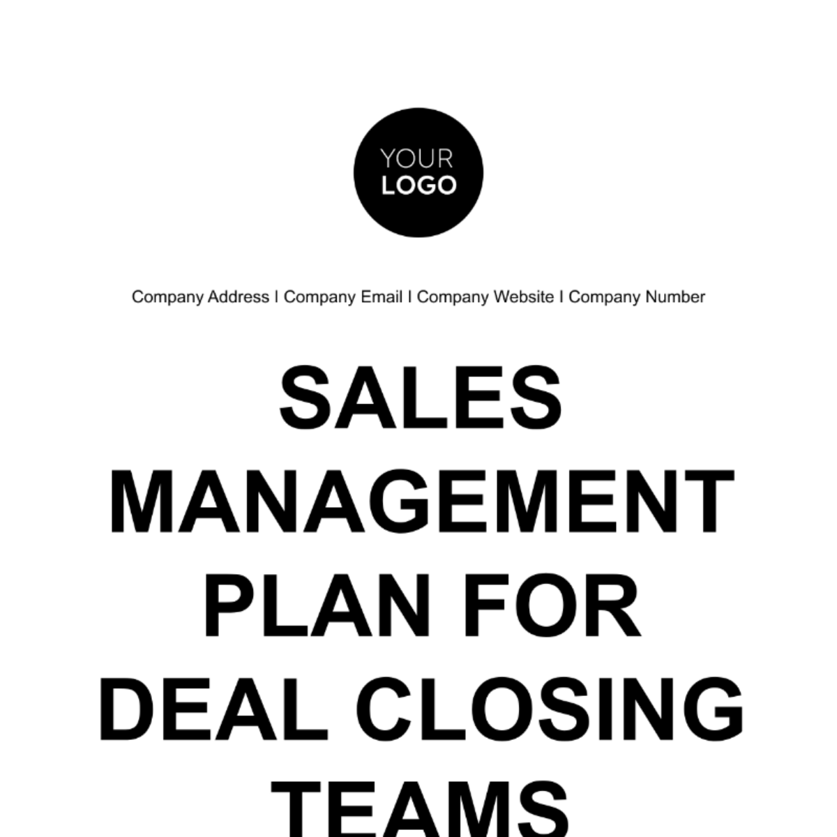 Free Sales Management Plan for Deal Closing Teams Template