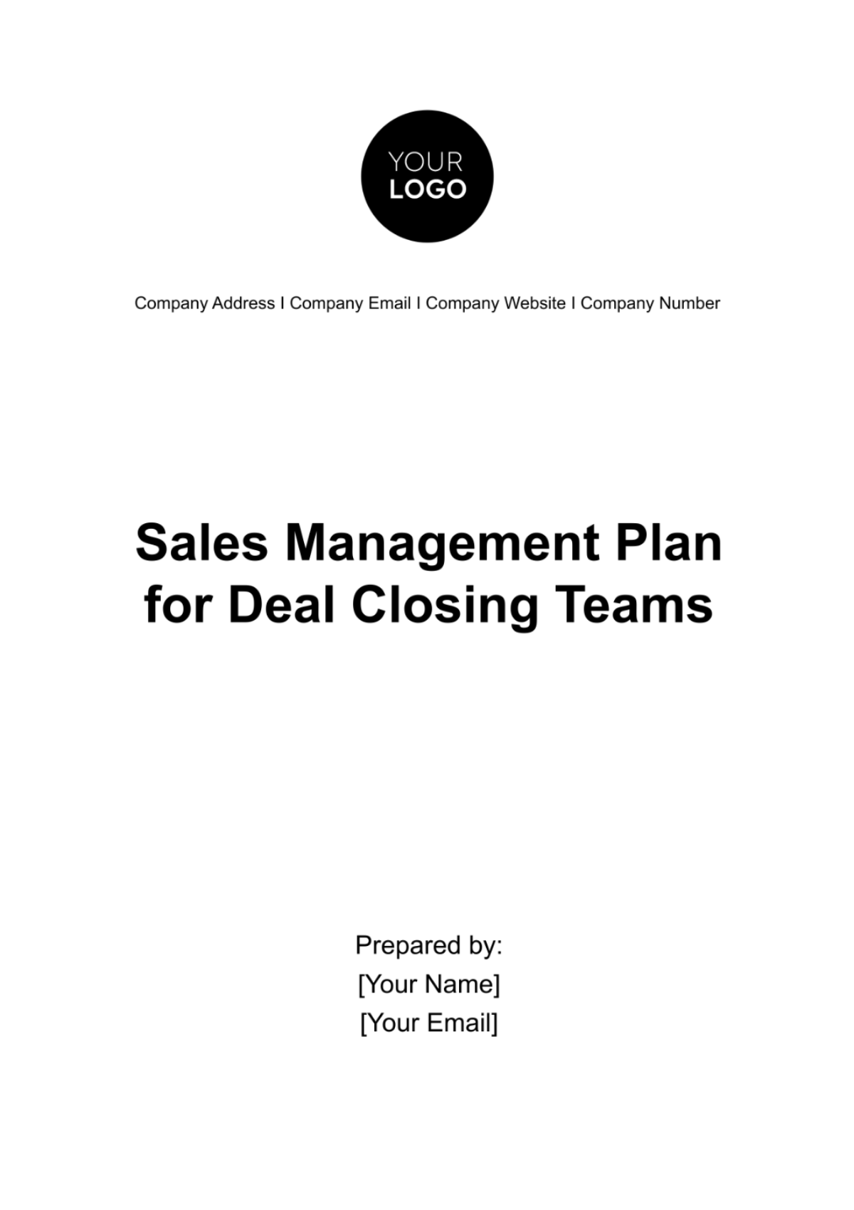 Sales Management Plan for Deal Closing Teams Template - Edit Online & Download