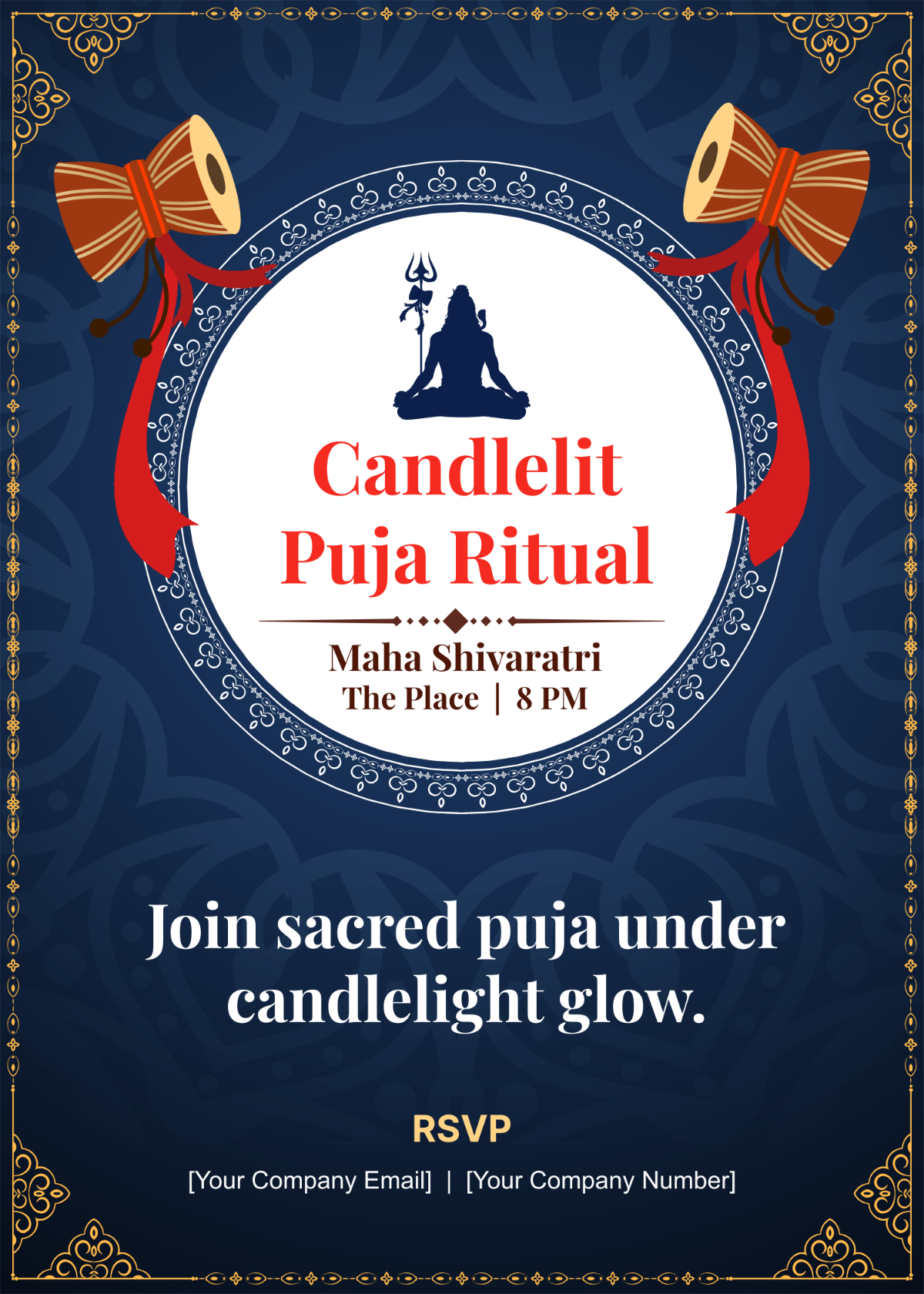 Maha Shivaratri Invitation Card Template