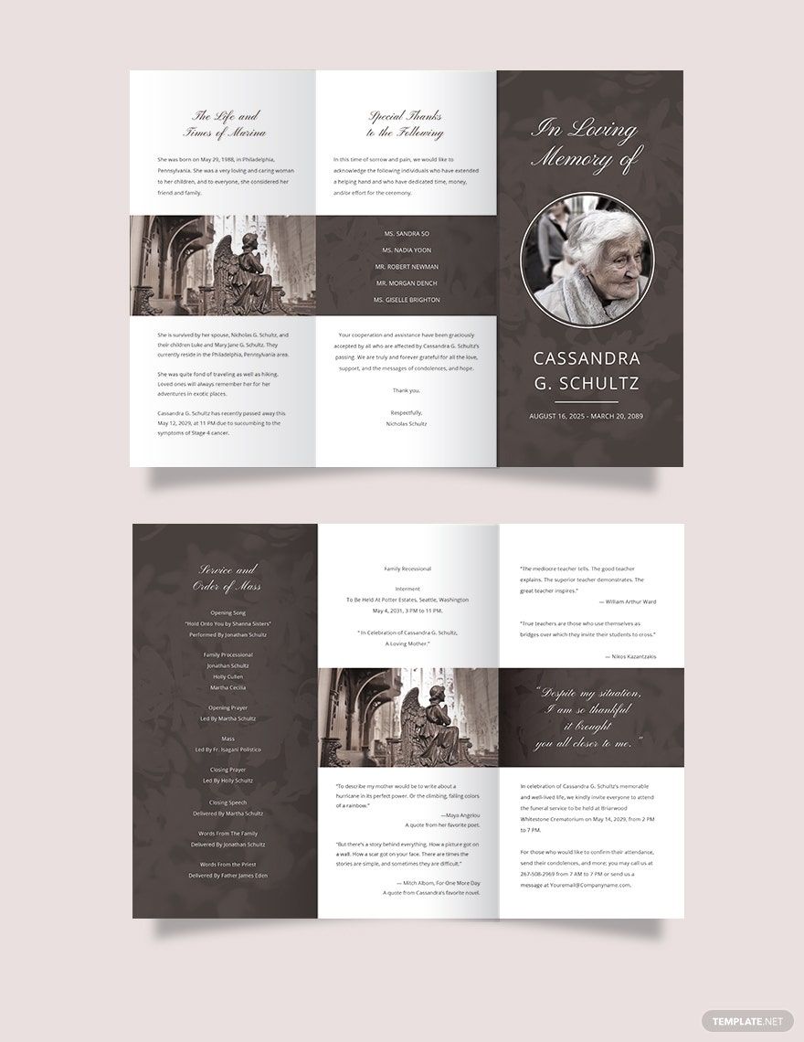 FREE Cremation Tri Fold Brochure Template Download In Word Google 