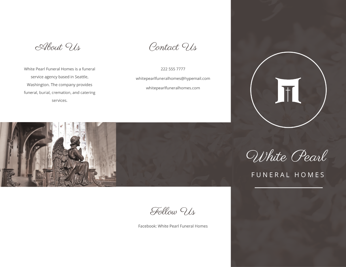 Printable Cremation Funeral Tri-Fold Brochure Template