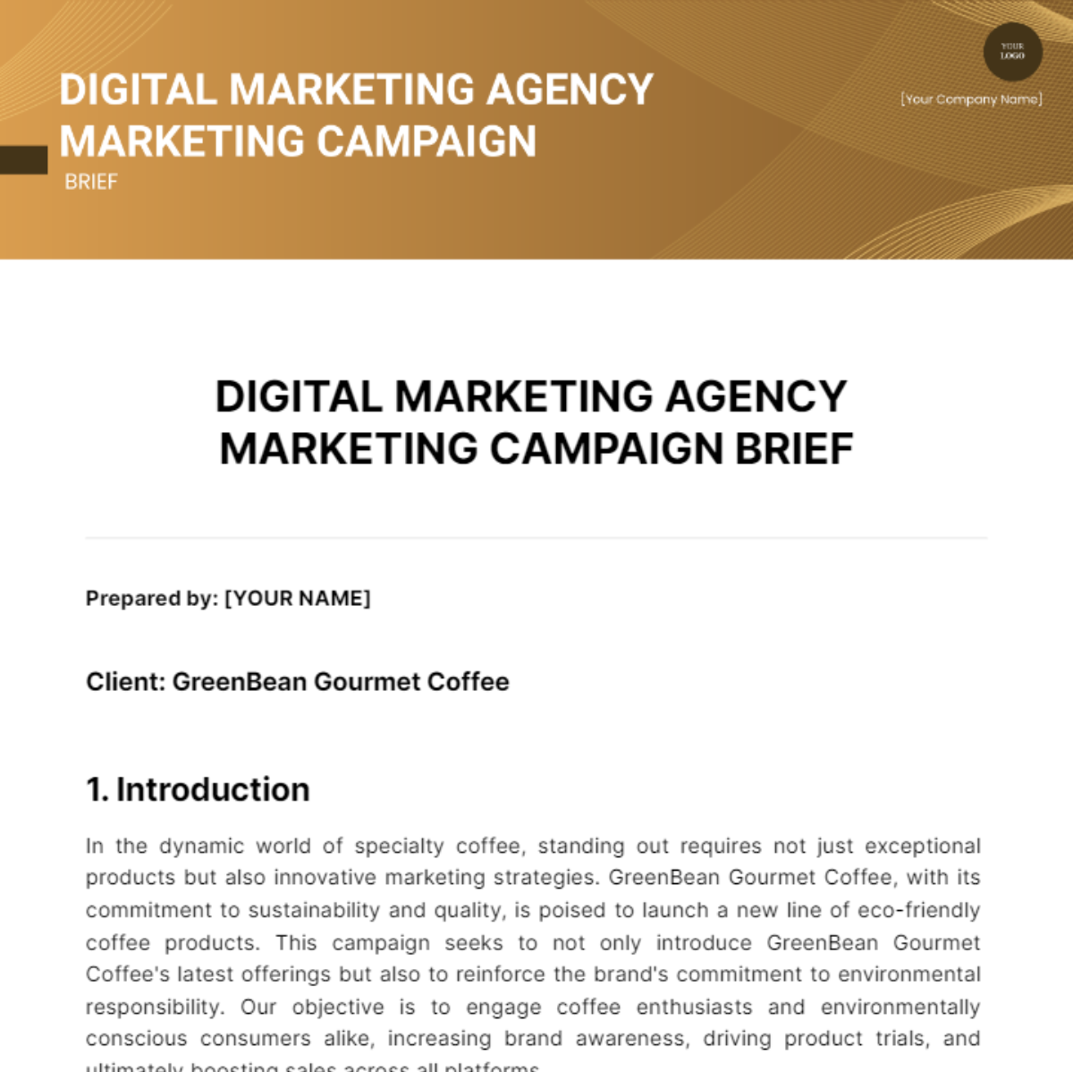 Digital Marketing Agency Marketing Campaign Brief Template
