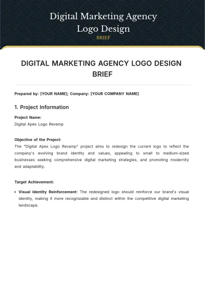 Free Digital Marketing Agency Logo Design Brief Template to Edit Online